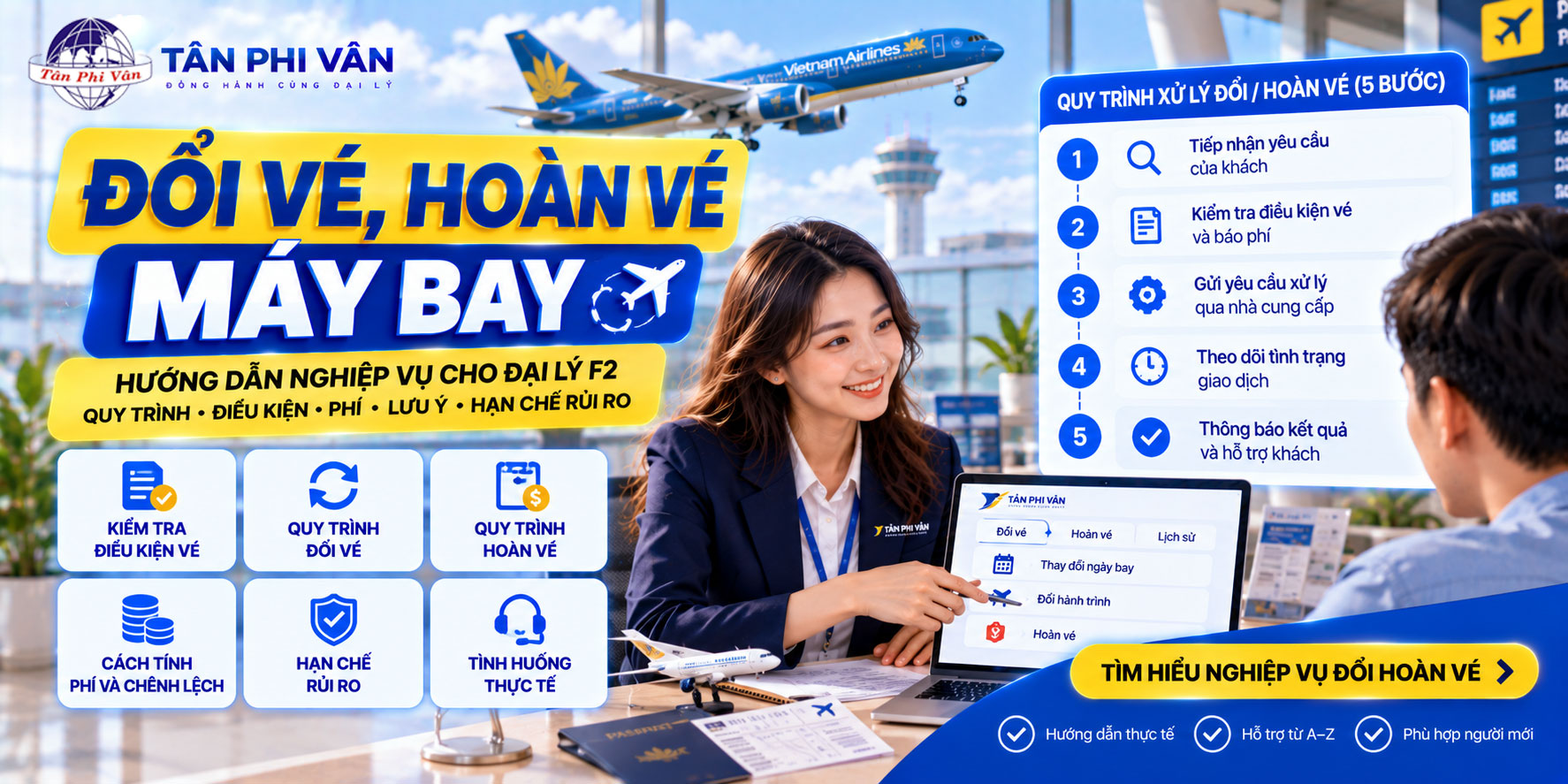 quy trình hoàn vé máy bay