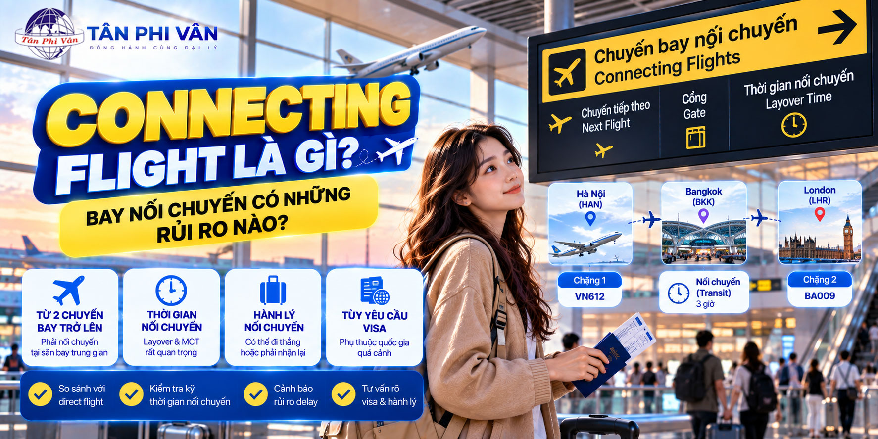 connecting flight vé máy bay