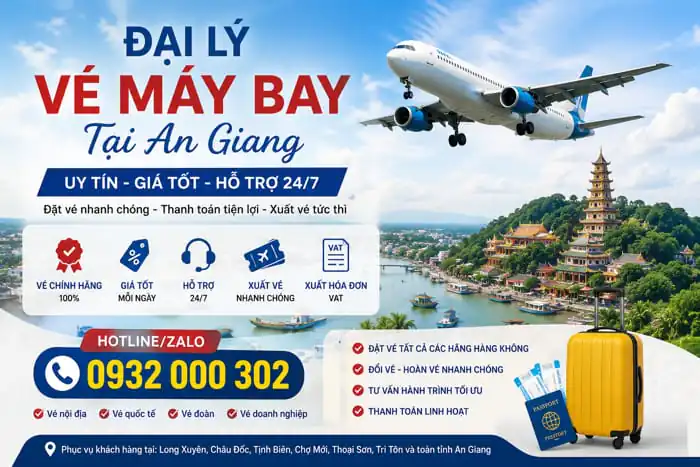 đại lý vé máy bay tại an giang
