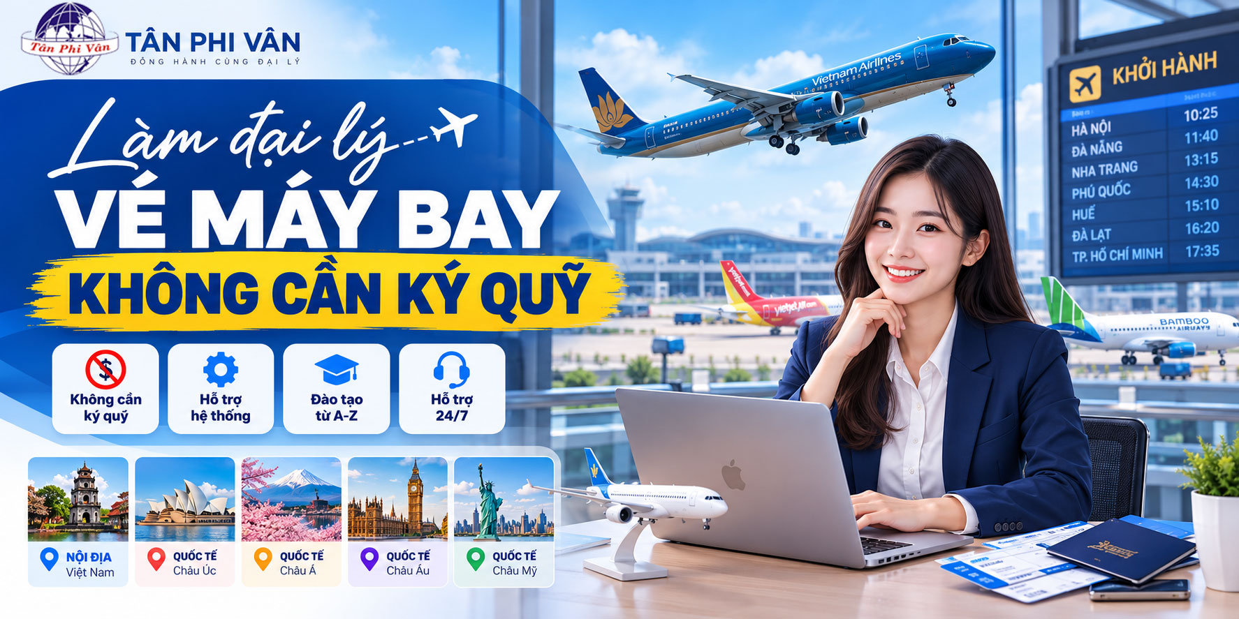 Làm đại lý vé máy bay không cần ký quỹ